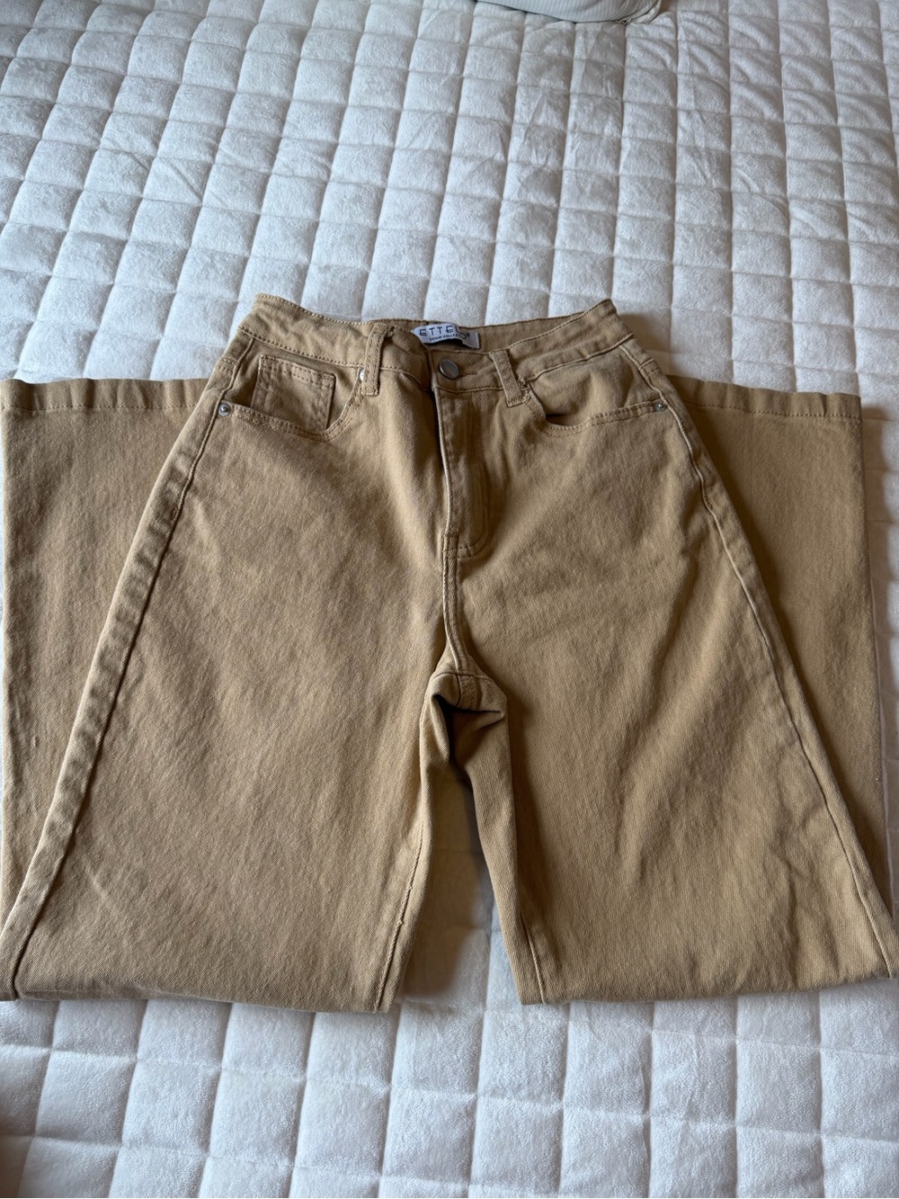 High-Rise Straight Leg Jeans in Khaki